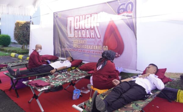 Wujud Kepedulian Terhadap Sesama, Lapas Narkotika Karang Intan Gelar Donor Darah