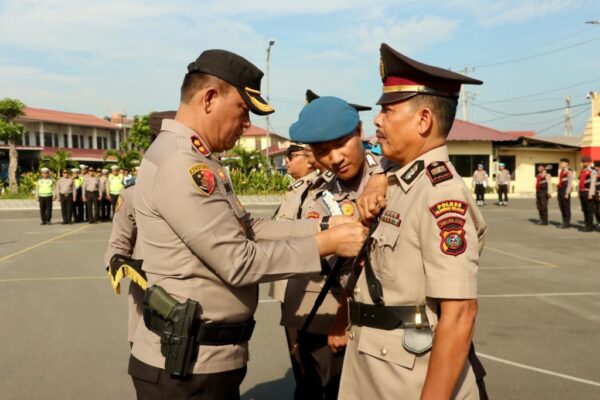 Serah Terima Jabatan Kasat Intelkam dan Pelantikan Kasi Humas Dipimpin Langsung Kapolres