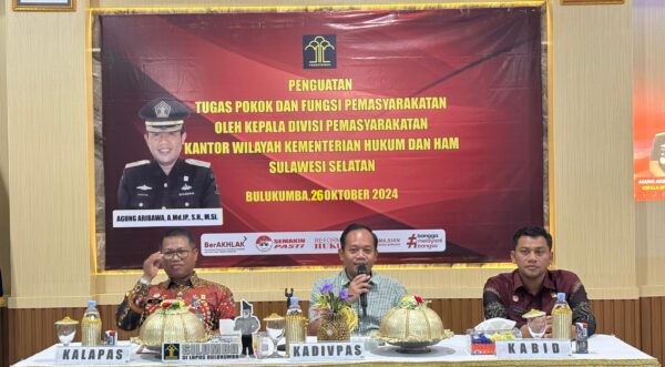 Kadivpas Kemenkumham Sulsel Beri Penguatan Tugas dan Fungsi Pemasyarakatan di Lapas Bulukumba