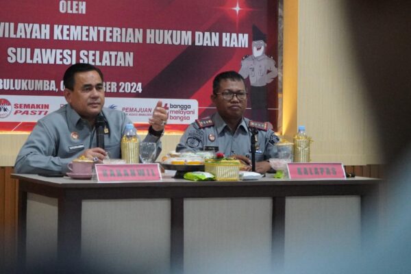 Kakanwil Kemenkumham Sulsel Minta Jajaran Lapas Bulukumba Laksanakan Tusi Sesuai SOP