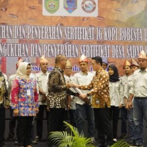 Kopi Robusta Lahat Terima Sertifikat Indikasi Geografis, Pendapatan Petani Diyakini Meningkat