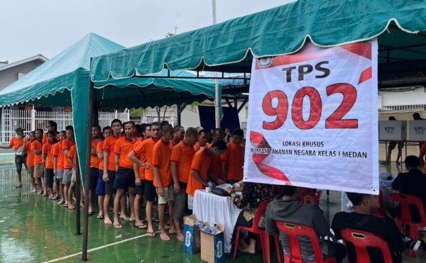Gunakan Hak Pilih, 2465 Warga Binaan Rutan Medan Antusias Ikuti Pemungutan Suara Pilkada 2024