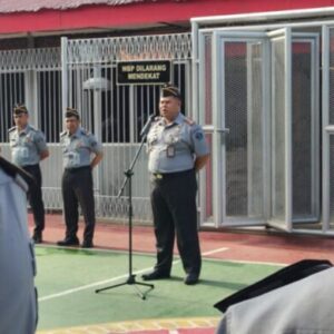 Jauhi Narkoba!, Amanat Kalapas Samarinda Hudi Ismono saat Gelar Apel Pagi