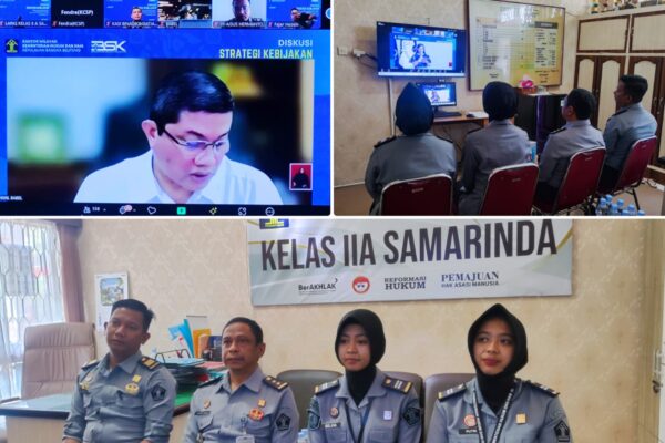 Kalapas Samarinda Hadiri Undangan Diskusi Strategi Kebijakan di Wilayah Tahun 2024 secara virtual