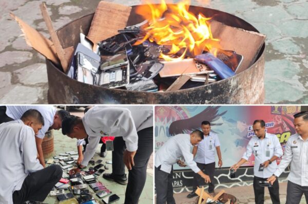 Kalapas Samarinda Hudi Ismono melalui Jajaran Lakukan Pemusnahan Barang Hazil Razia