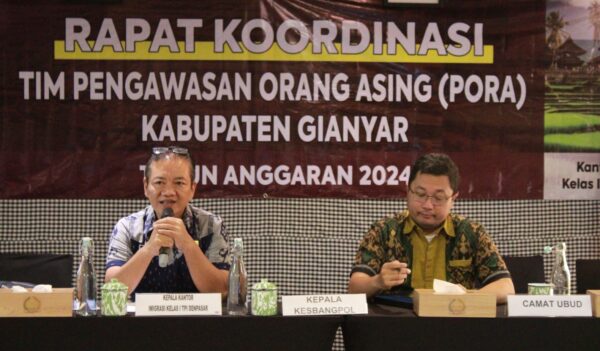 Tingkatkan Pengawasan Orang Asing, TIMPORA Gianyar Gelar Rapat Koordinasi di Ubud