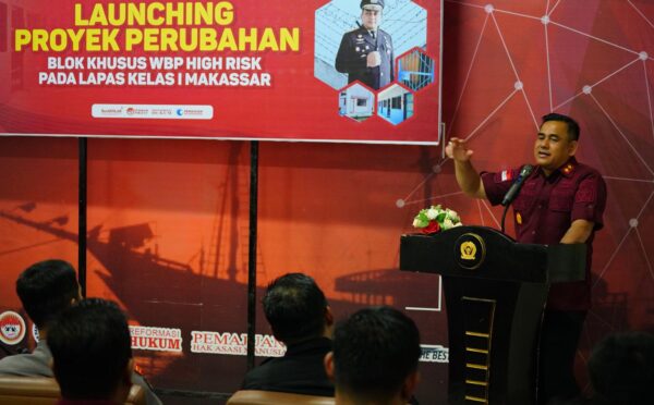 Kakanwil Kemenkumham Sulsel Launching Blok Khusus WBP High Risk Lapas Makassar