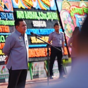 Taufiqurrakhman Pimpin Apel Pagi Terakhir di Kanwil Kemenkumham Sulsel