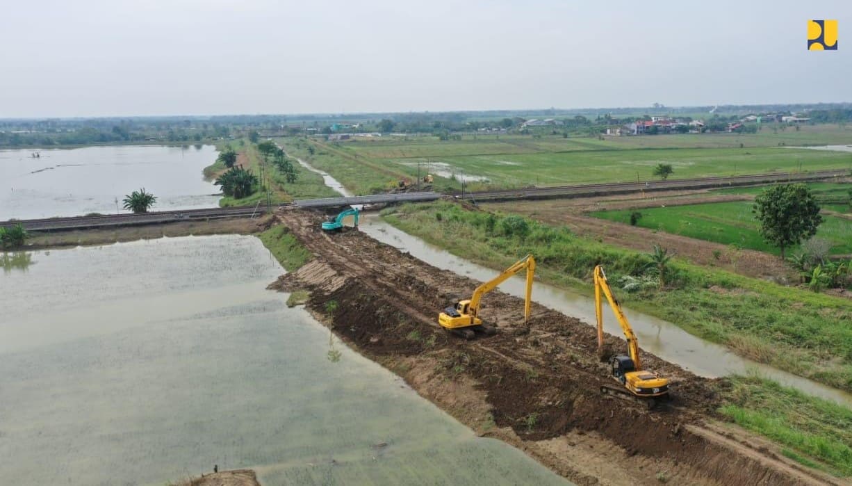 Kondisi tanggul jebol di Sungai Renggong, Grobogan
