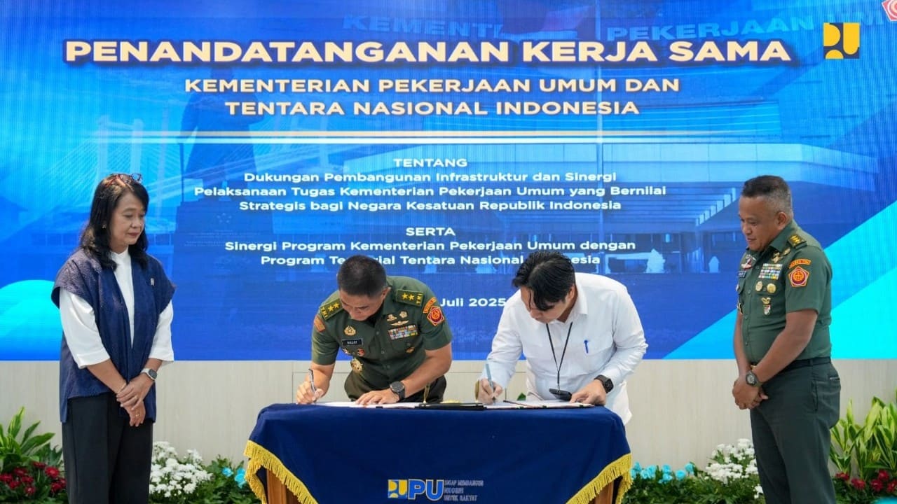 Penandatanganan MoU antara Kementerian PU dan TNI