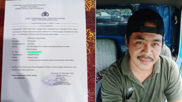 Dugaan Penjebakan dan Penyimpangan Penyidik Narkoba Polda Jawa Tengah Dilaporkan ke Propam