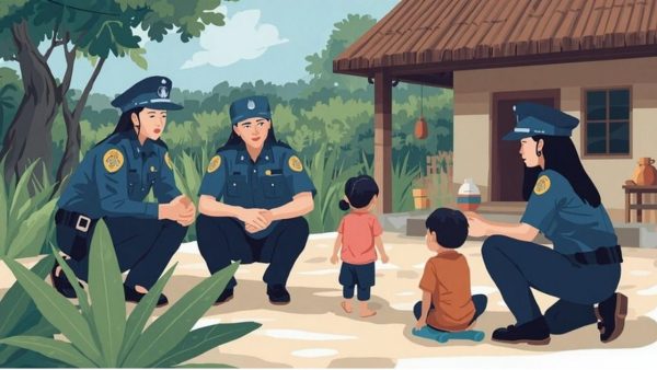 Petugas Unit PPA Polres Sukabumi menangani laporan kasus kekerasan anak di Desa Cianaga