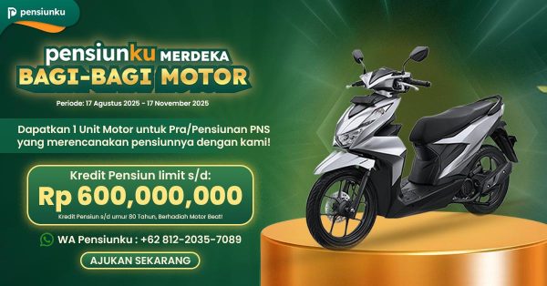 Ilustrasi pensiunan menggunakan aplikasi PensiunKu untuk pengajuan kredit digital