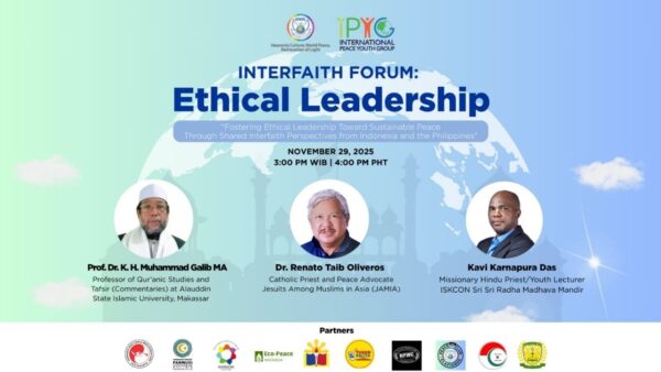 Pemuka agama Filipina–Indonesia membahas kepemimpinan etis dalam forum HWPL dan IPYG.
