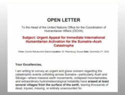 Surat Terbuka Prof. Connie Rahakundini ke OCHA PBB Desak Bantuan Internasional untuk Sumatra–Aceh