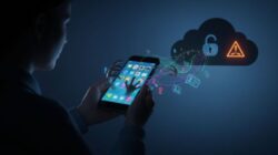 Ilustrasi aplikasi berbahaya yang mengambil data pengguna secara diam-diam.