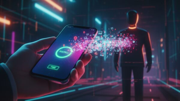 Ilustrasi aplikasi gratis yang mengambil data pengguna secara diam-diam