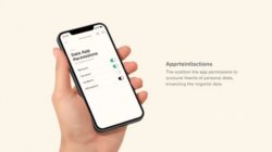 Pengguna memeriksa aplikasi yang mengambil data di smartphone.