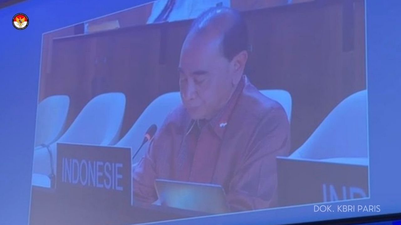 Delegasi Indonesia di Sidang Majelis Umum UNESCO di Paris saat Indonesia terpilih menjadi anggota Komite Warisan Budaya Takbenda UNESCO periode 2026–2030.