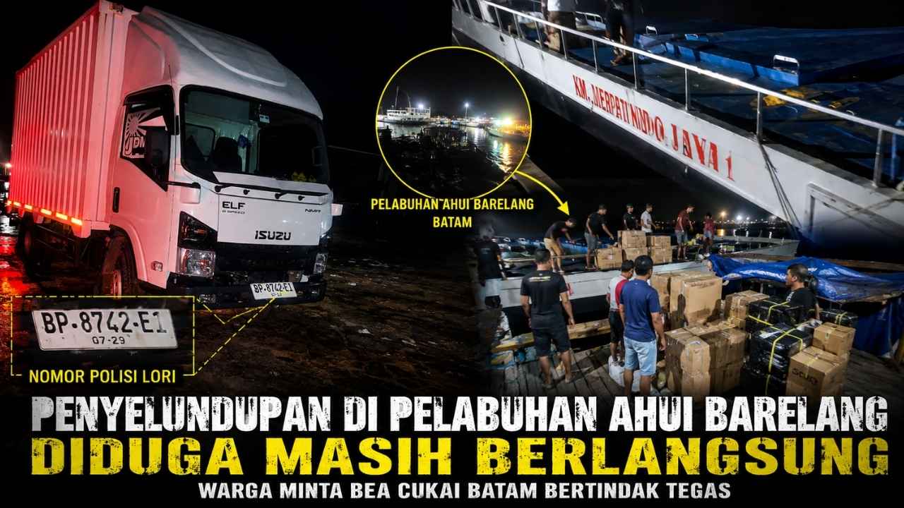 Suasana aktivitas di kawasan Pelabuhan Ahui Batam yang menjadi perhatian masyarakat terkait dugaan penyelundupan barang.