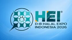 Suasana kegiatan Hari Ketiga D-8 Halal Expo Indonesia 2026 di Senayan Tennis Indoor Stadium Jakarta yang membahas investasi syariah, perdagangan halal, dan kerja sama ekonomi antarnegara D-8.