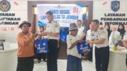 Lapas Jember membagikan 50 paket sembako kepada masyarakat dalam rangka HUT ke-81 RI.