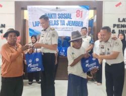 HUT ke-81 RI, Lapas Jember Salurkan Bantuan Sembako untuk Warga