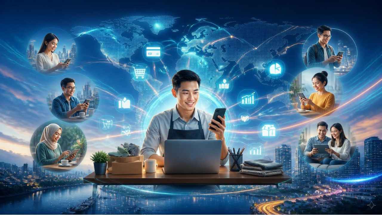 Bisnis di era digital membuka peluang pasar bagi UMKM di Indonesia.