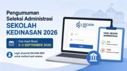 Tampilan portal SSCASN BKN untuk mengecek hasil seleksi administrasi Sekolah Kedinasan 2026.