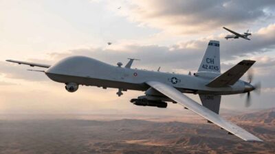 Ilustrasi drone MQ-9 Reaper Amerika Serikat dalam konflik Iran.