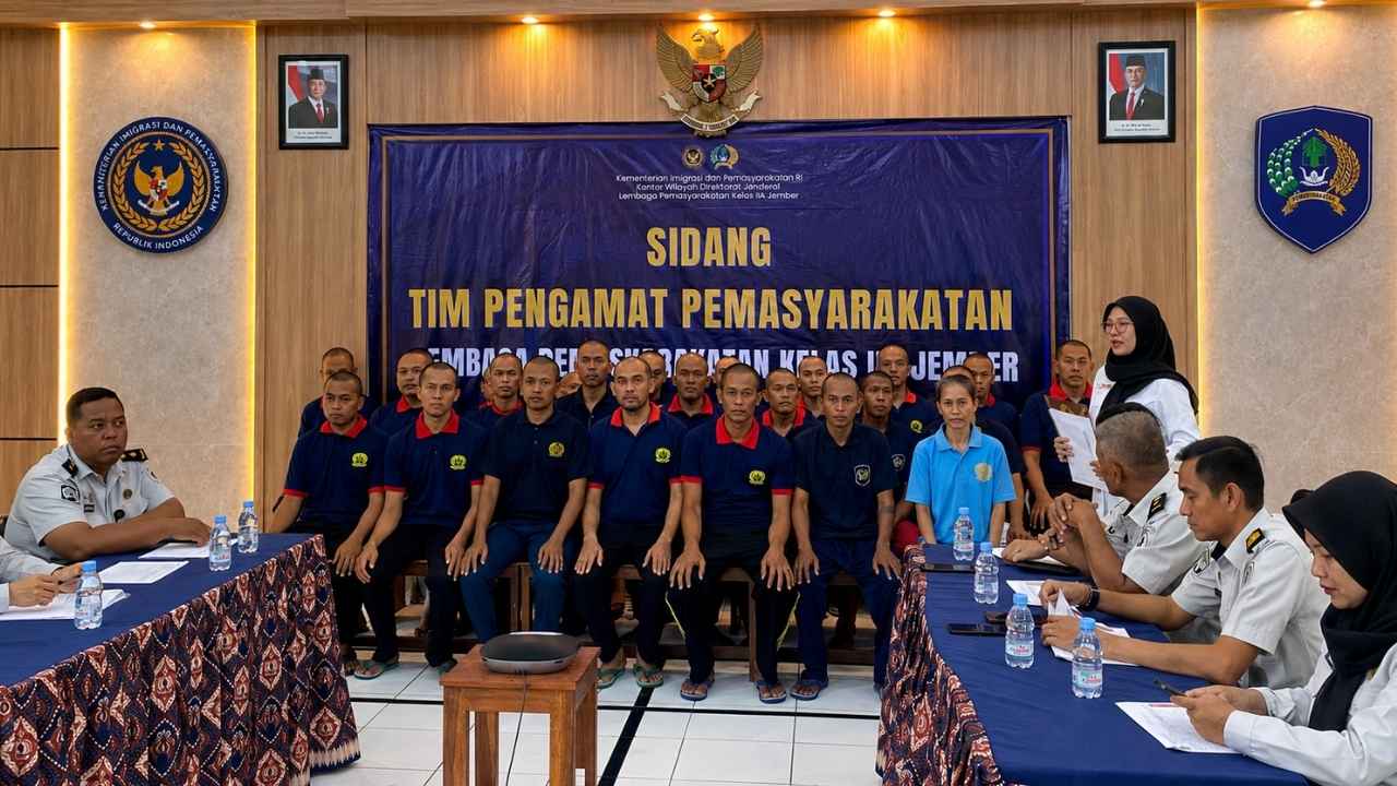 Sidang TPP Lapas Kelas IIA Jember membahas usulan hak integrasi warga binaan.