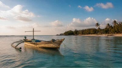Perahu nelayan tradisional sebagai ilustrasi kabar nelayan asal Sumenep yang berada di Australia.