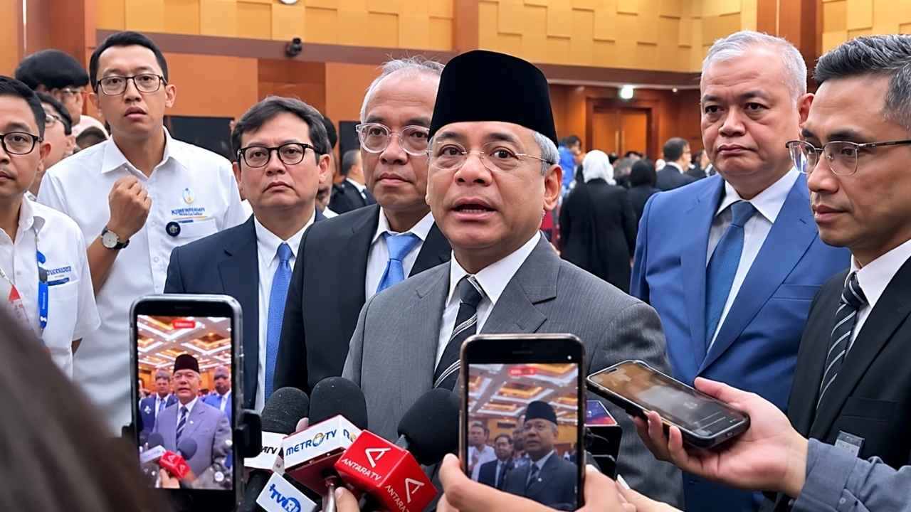 Suahasil Nazara dalam pelantikan lima pejabat eselon I Kementerian Keuangan pada Oktober 2026.
