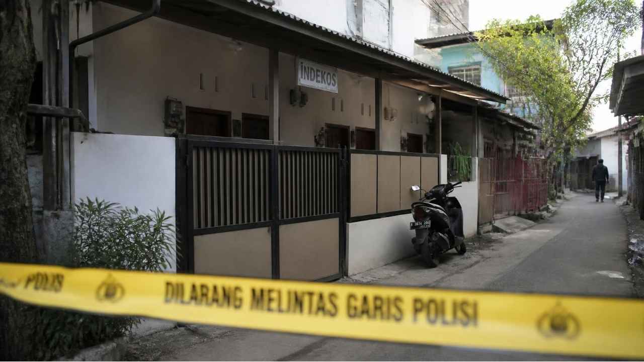 Ilustrasi garis polisi di kawasan indekos Pinang Ranti, Jakarta Timur.