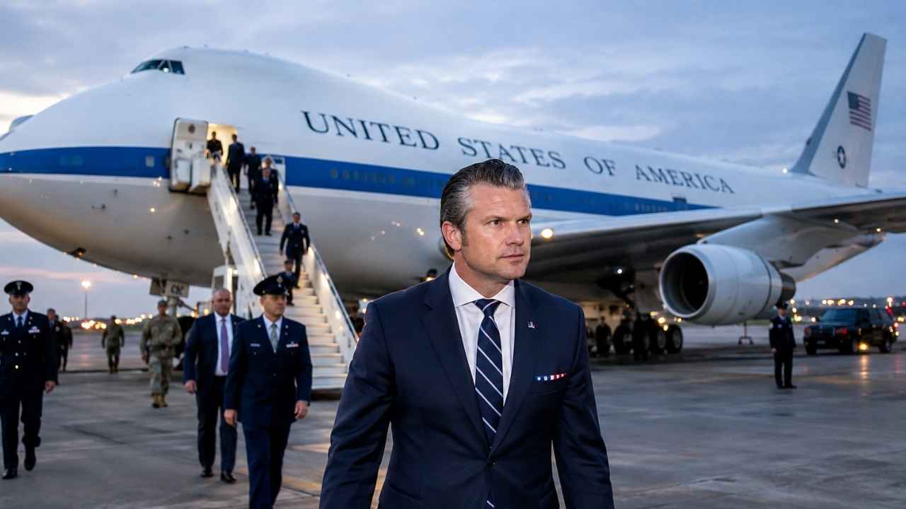 Ilustrasi pesawat komando Boeing E-4B Nightwatch milik Amerika Serikat.