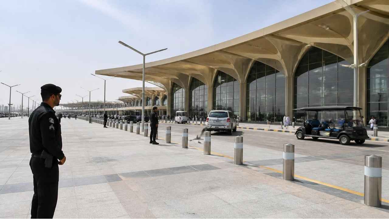 Bandara Internasional King Khalid di Riyadh, Arab Saudi, setelah dilaporkan mengalami serangan susulan.