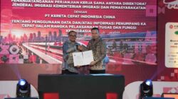 Kereta cepat Whoosh di stasiun sebagai ilustrasi akses pemesanan tiket melalui All Indonesia bagi penumpang internasional.